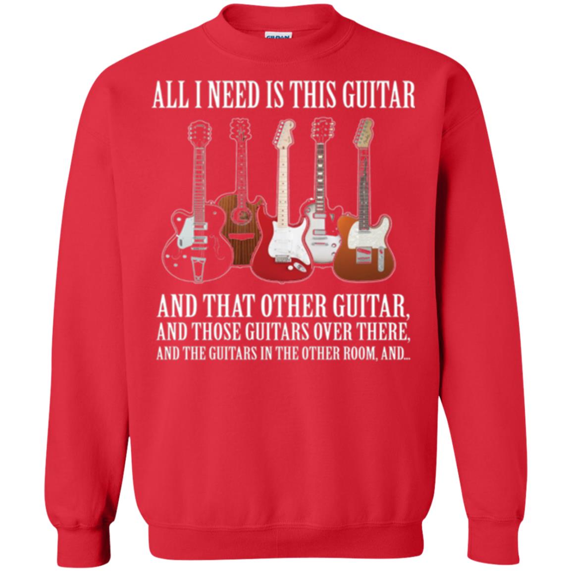 Guitar Lovers T-shirt All I Need Is This Guitar Red