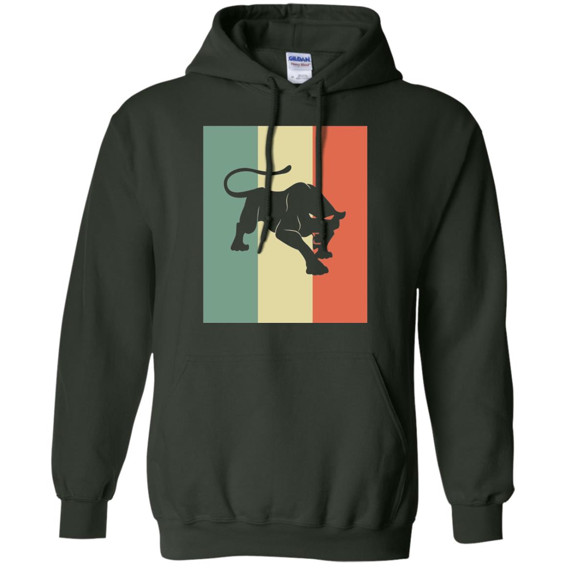 Black Panther Silhouette Gift Shirt Retro Vintage Classic Tee Forest Green