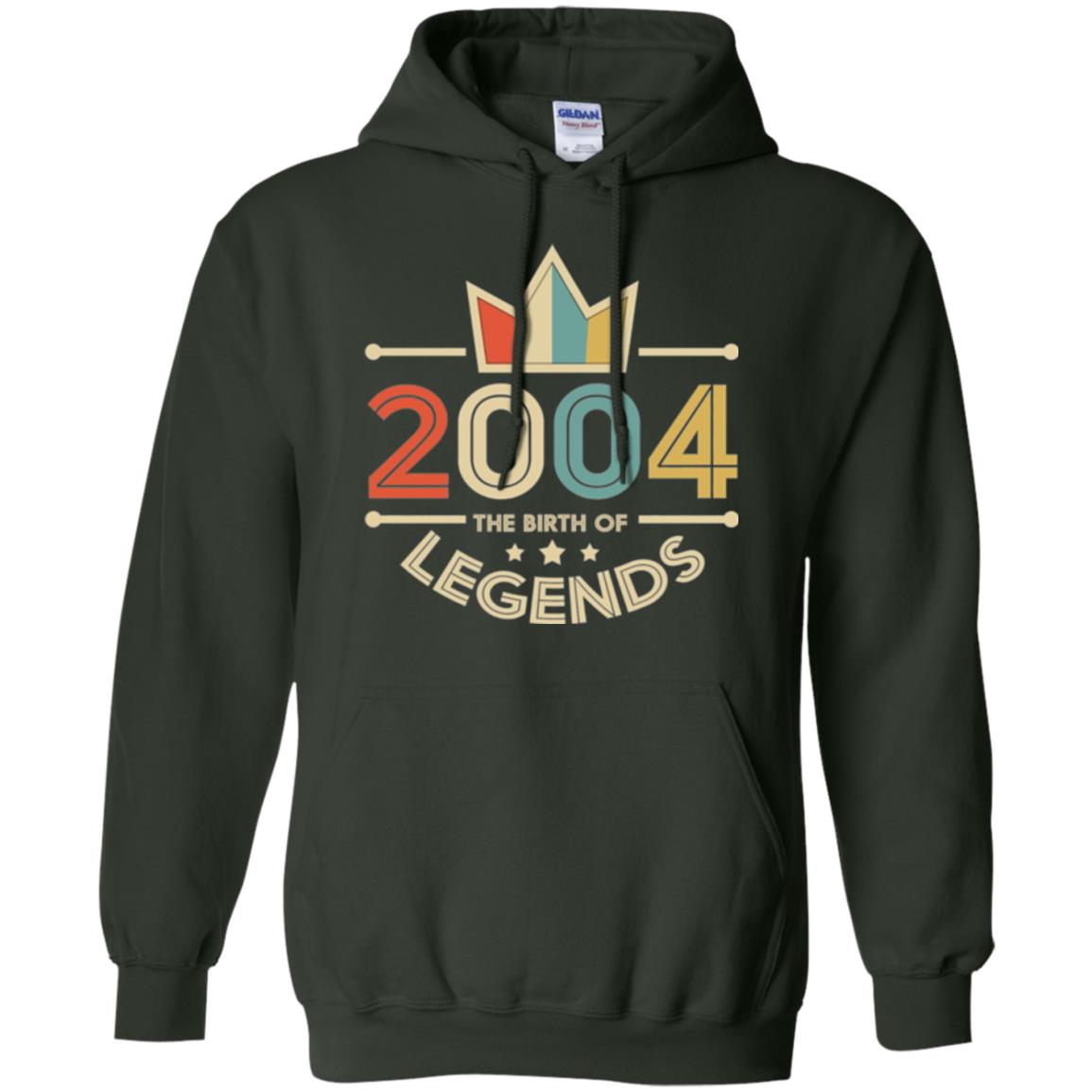 Brithday T-shirt Vintage 2004 The Birth Of Legends Forest Green