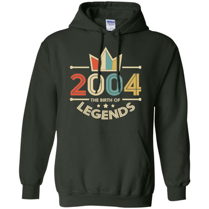 Brithday T-shirt Vintage 2004 The Birth Of Legends Forest Green
