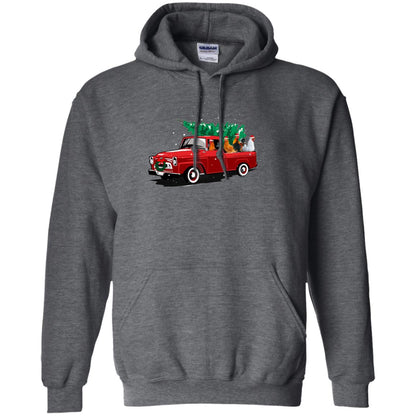 Chickens On Car Merry Christmas Gift Shirt For Mens Womens Dark Heather
