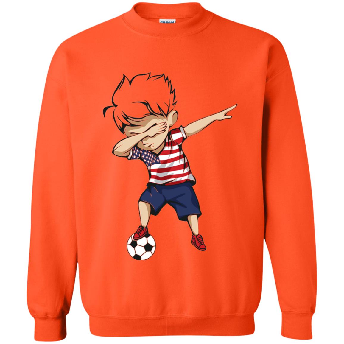 Dabbing Soccer Boy United States Jersey Shirt Usa Football Orange