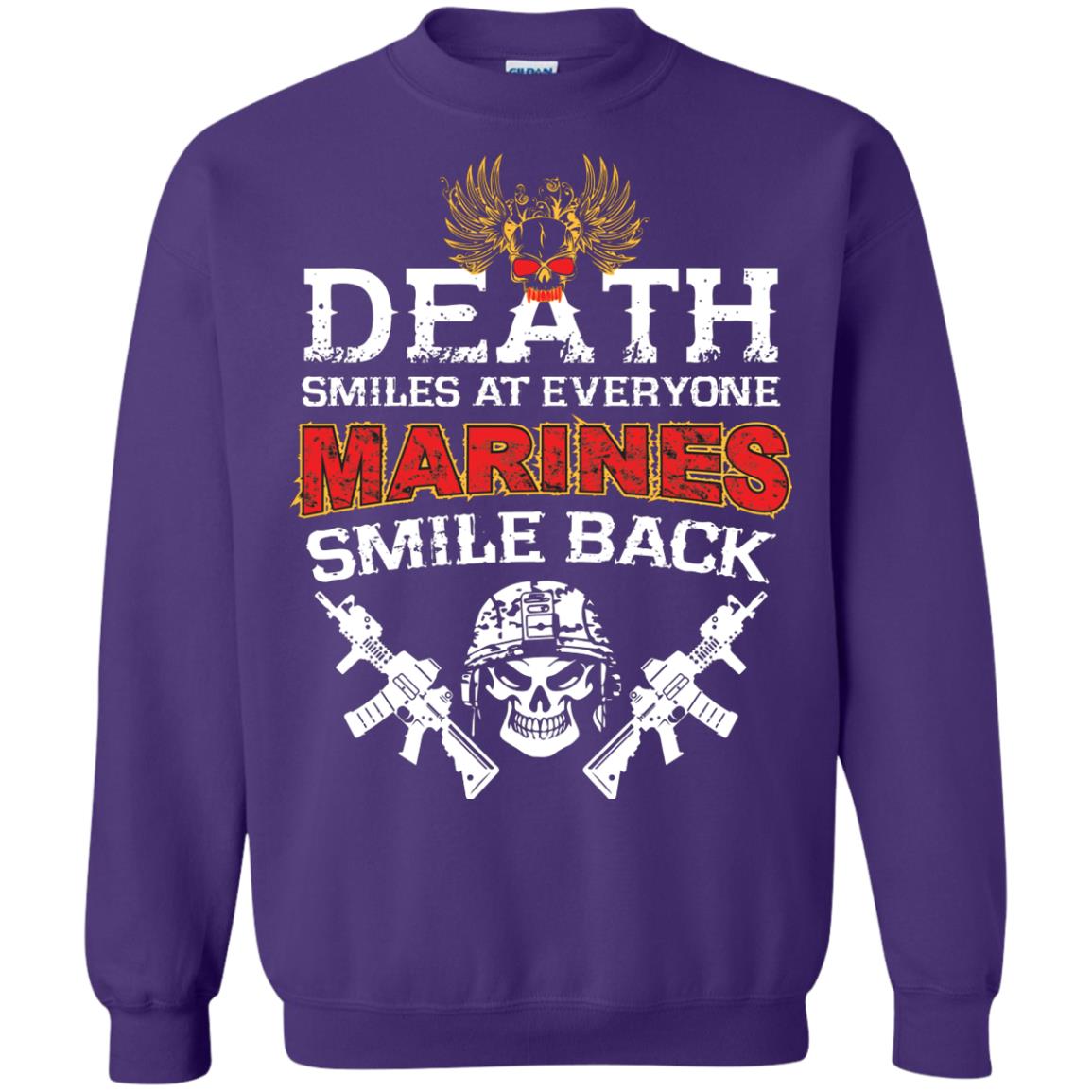 Death Smiles At Everyone Marines Smile Back Shirt Purple