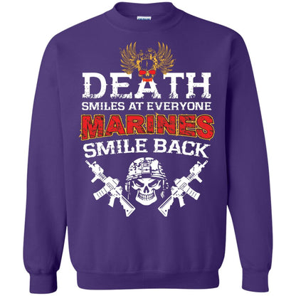 Death Smiles At Everyone Marines Smile Back Shirt Purple