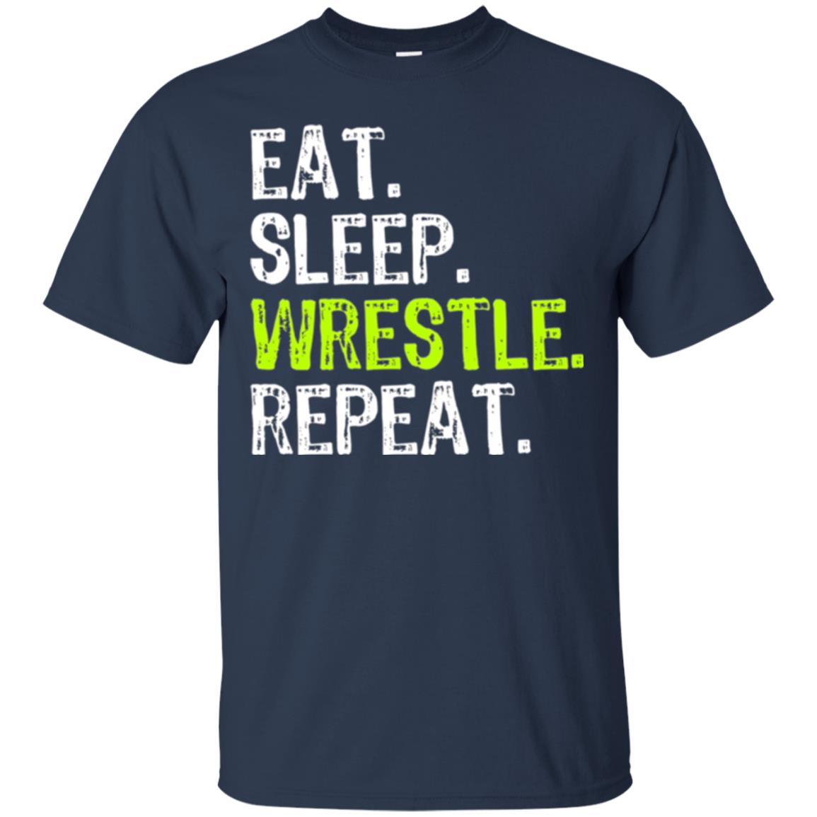 Wrestling T-shirt Eat Sleep Wrestle Repeat Navy