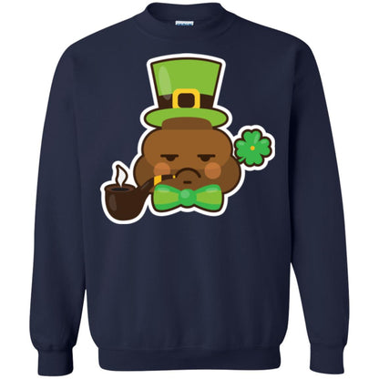 Saint Partick_s Day T-shirt Leprechaun Poop Emoji With Patrick Hat Navy
