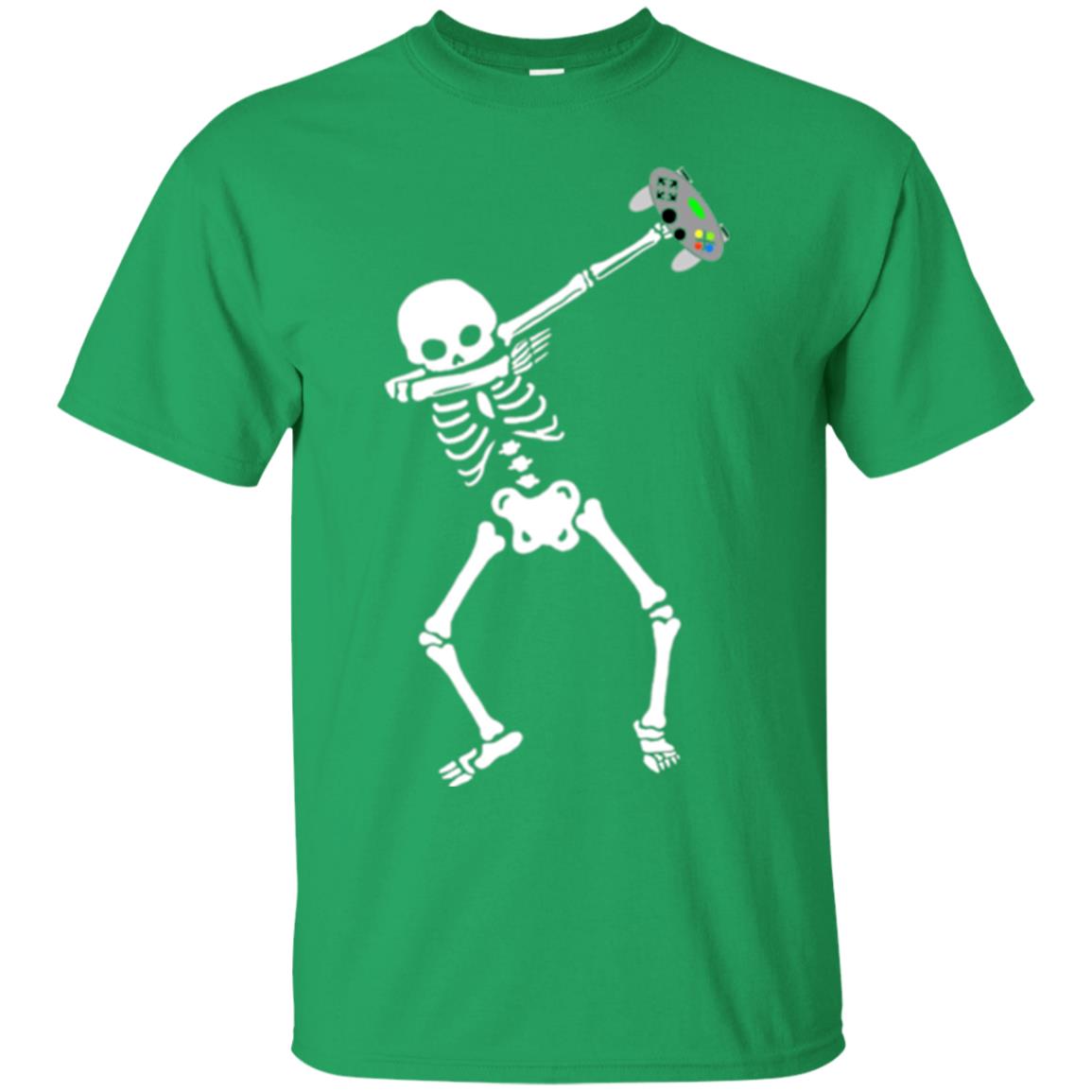 Gamer T-shirt Dabbing Skeleton Irish Green