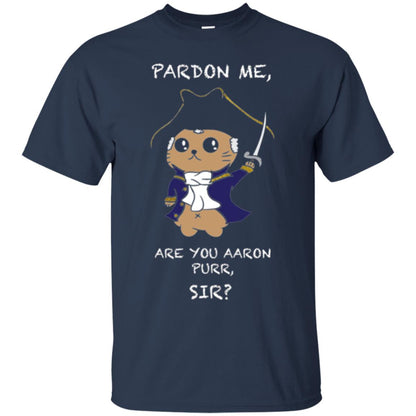 Hamilton Cat T-shirt Pardon Me Are You Aaron Purr, Sir Navy