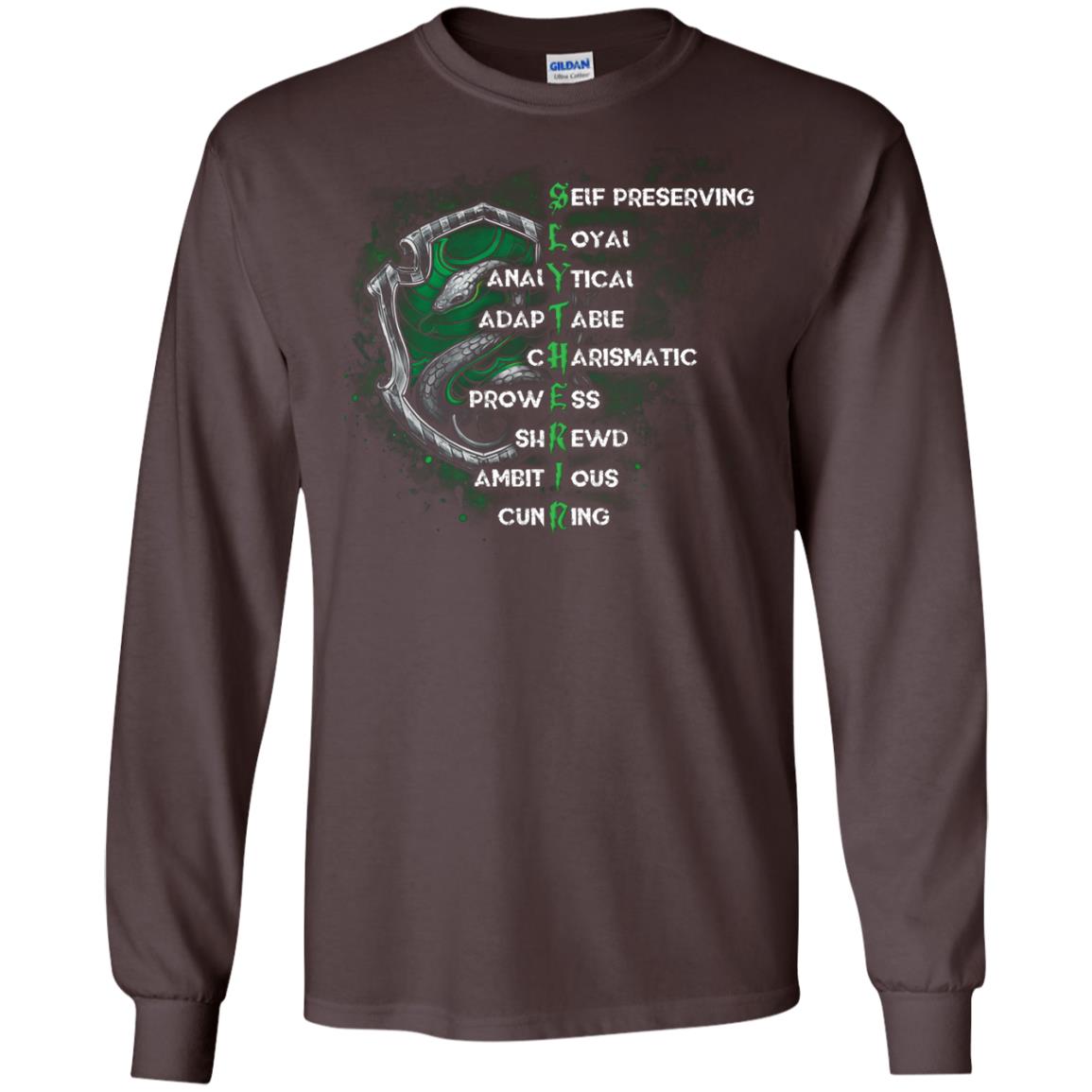 Slytherin House Harry Potter Fan Shirt Dark Chocolate