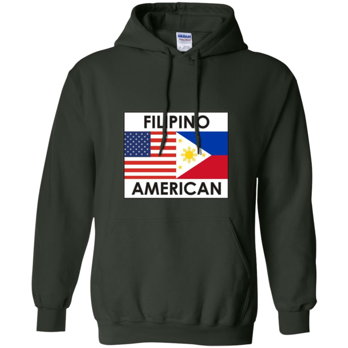 Filipino American T-shirt Philippines Usa Flags Forest Green