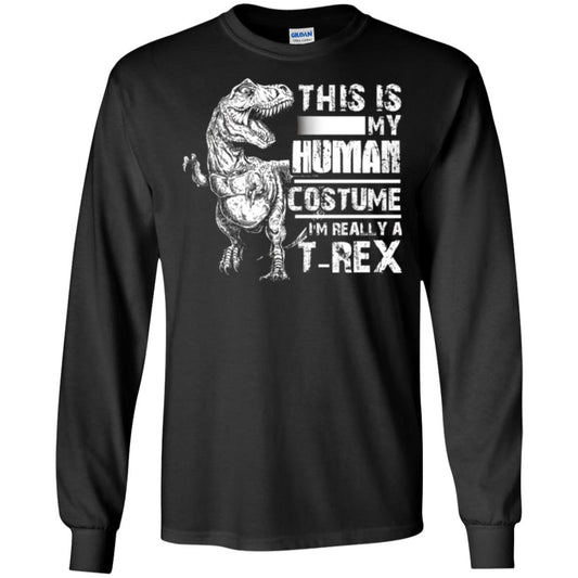 Dinosaus T-shirt This Is My Human Costume Shirt Human Black