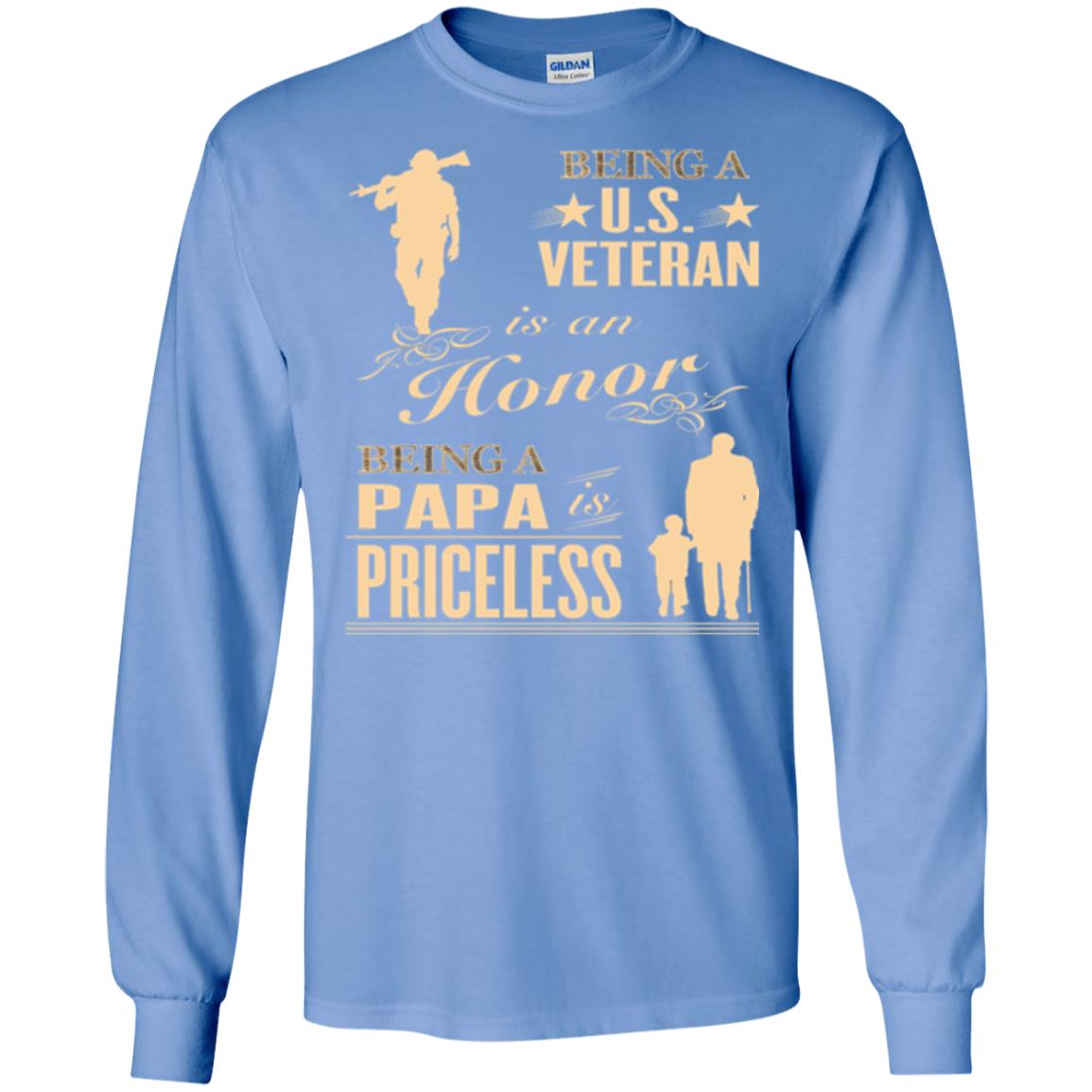 Papa T-shirt Being A U.s Veteran Carolina Blue