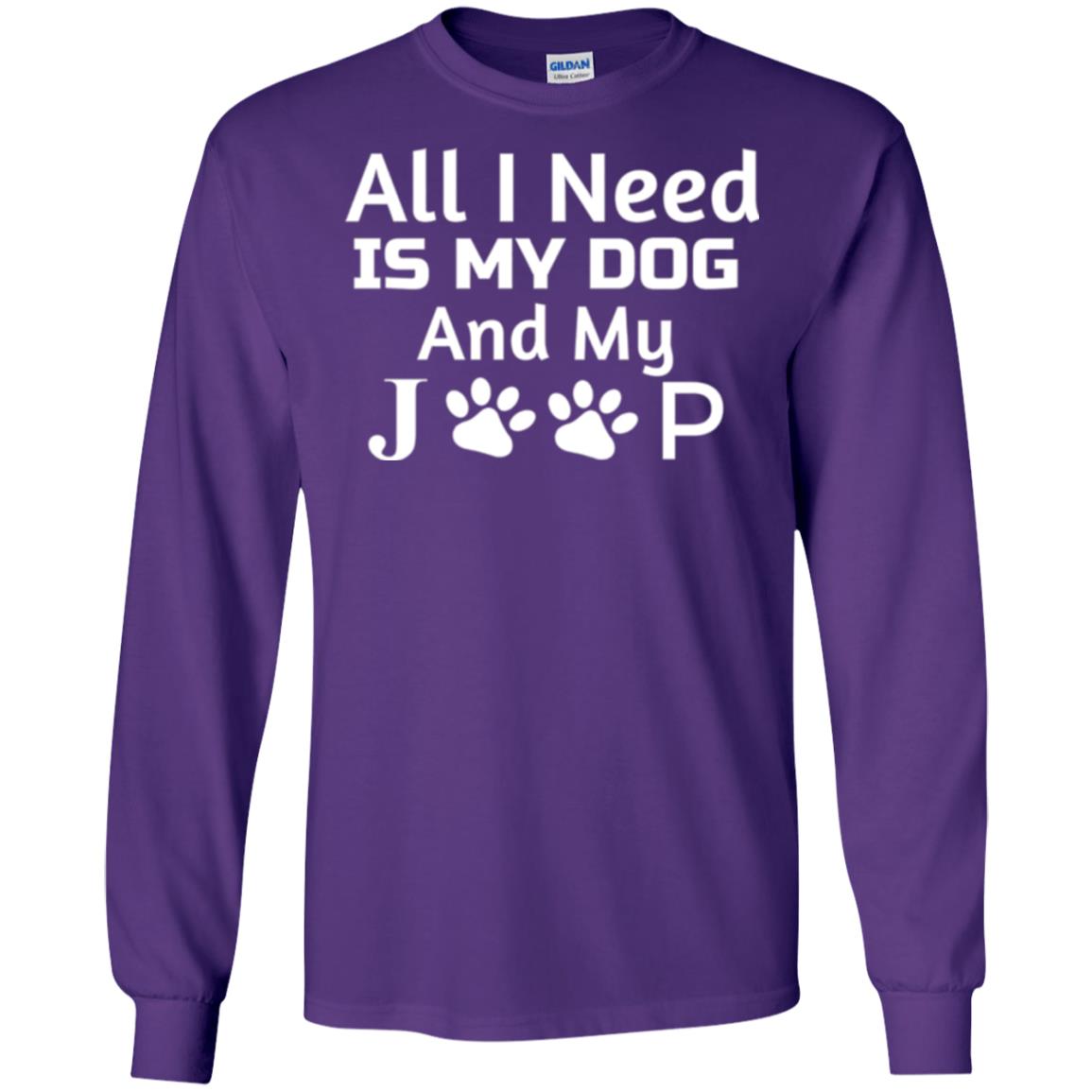 Dogs Lover T-shirt All I Need Is My Dog And My Jeep Purple
