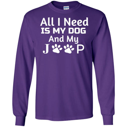 Dogs Lover T-shirt All I Need Is My Dog And My Jeep Purple