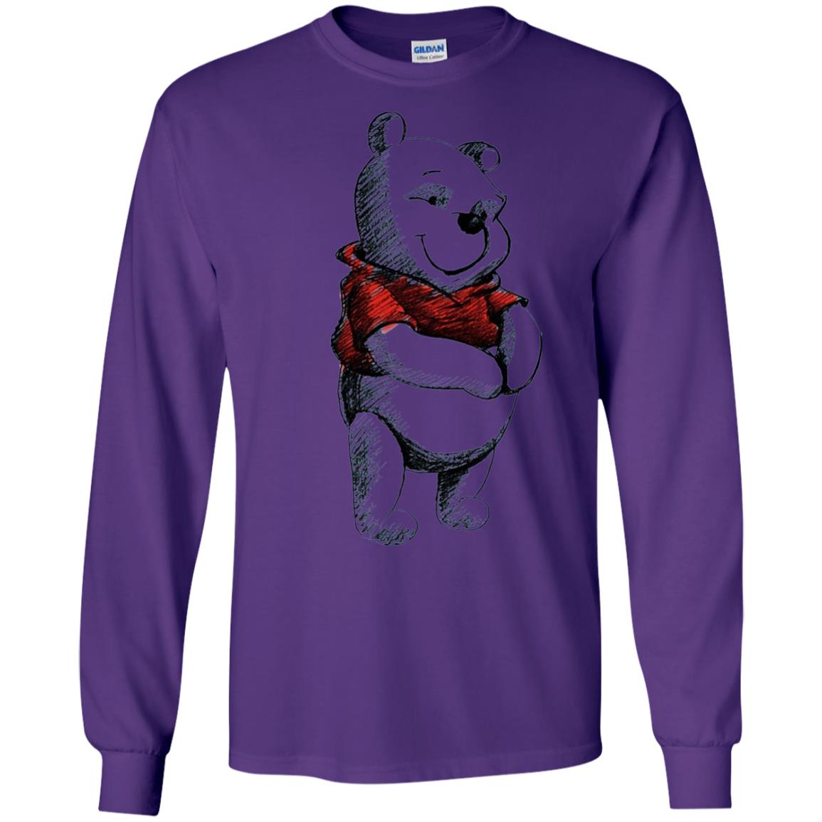 Sketch Of Winnie The Pooh Movie Lover T-shirt Purple