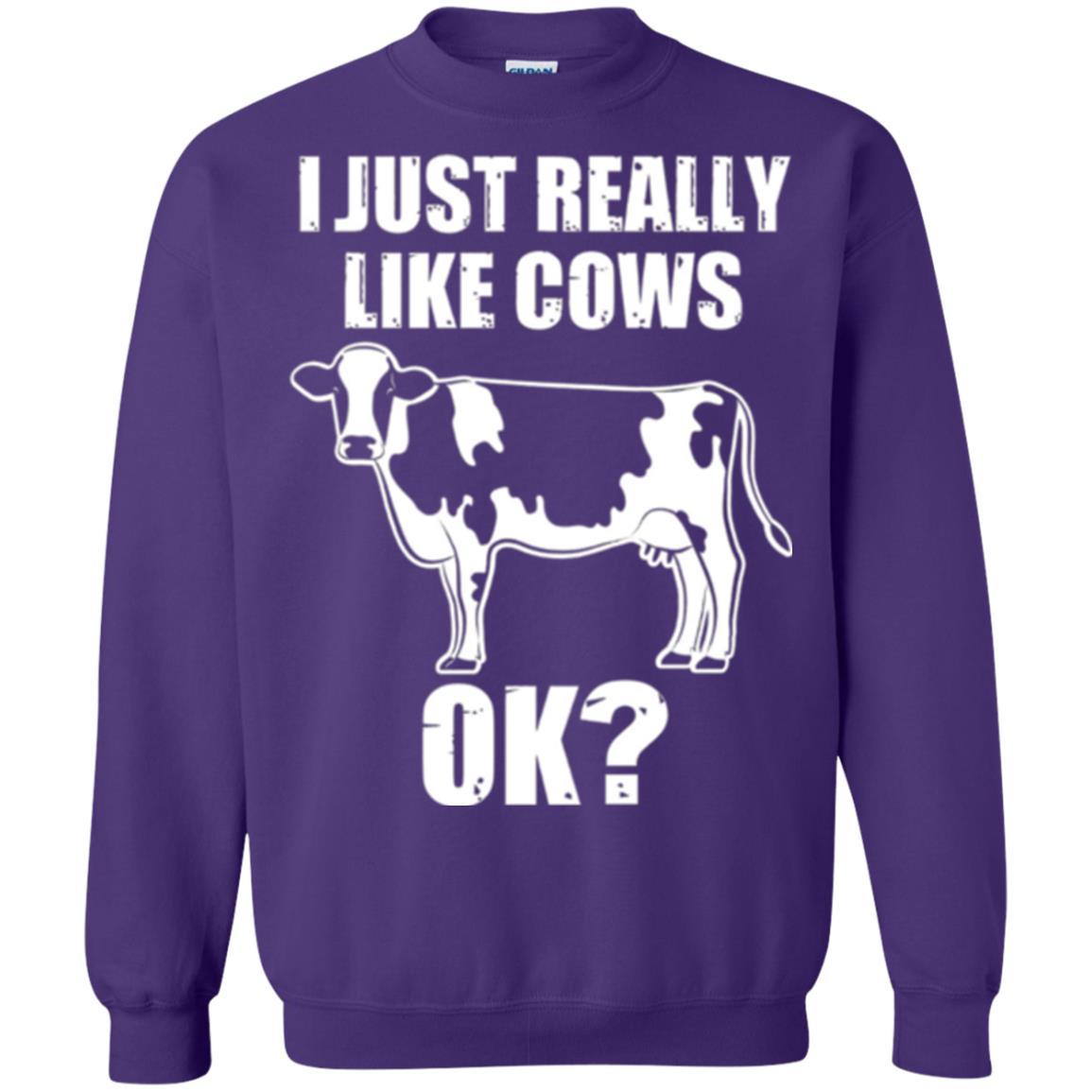 Cow Lover T-shirt I Just Really Like Cows Ok Purple