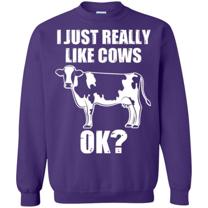 Cow Lover T-shirt I Just Really Like Cows Ok Purple