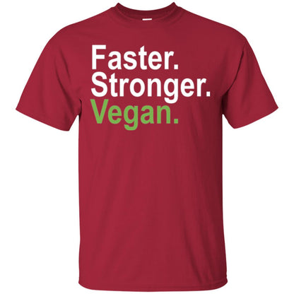 Vegetarian T-shirt Faster Stronger Vegan Cardinal