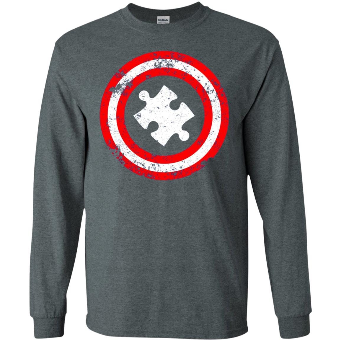 Captain Autism Superhero Autism Awareness Shirt Dark Heather