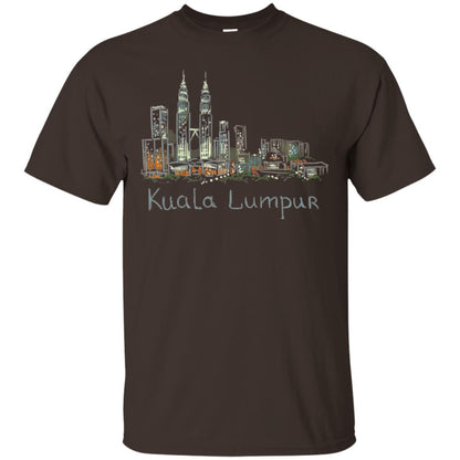 Kuala Lumpur Kl Panorama At Night T-shirt Dark Chocolate