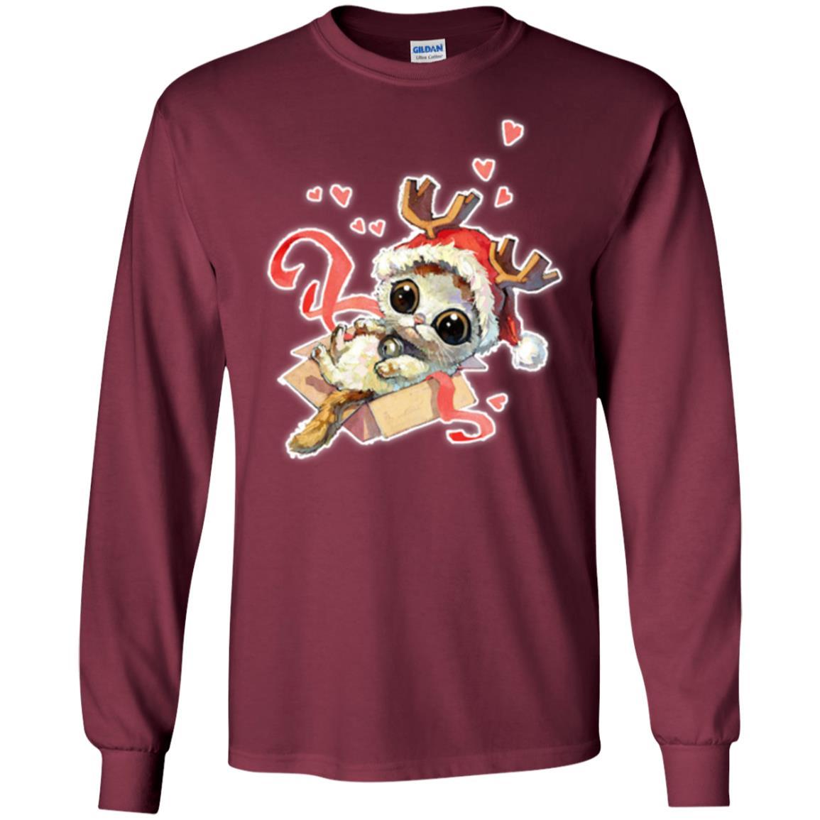 Cat Lover T-shirt Merry Christmas Maroon