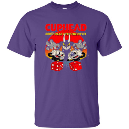 Cuphead And Mugman Devil_s Dice Video Game Graphic T-shirt Purple