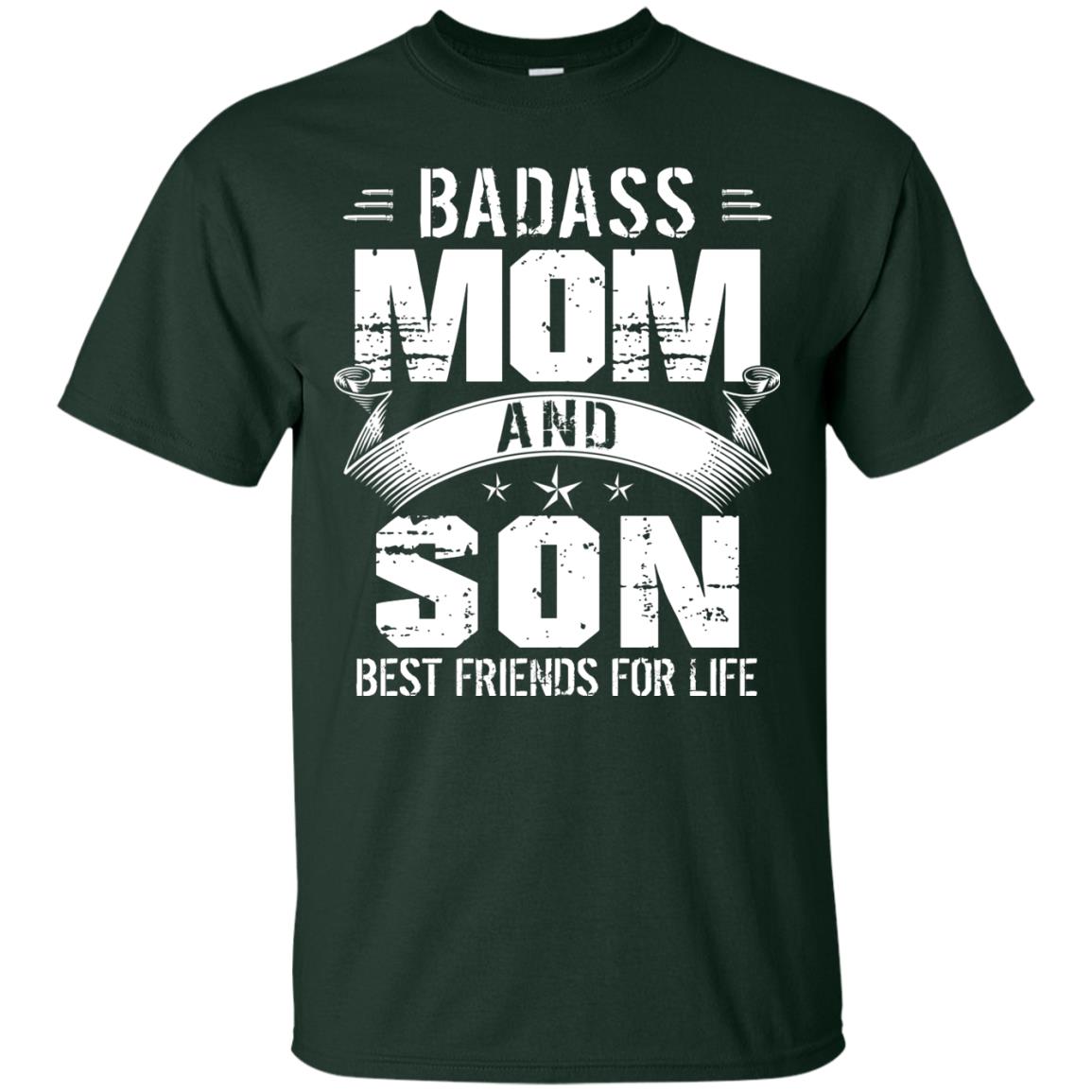 Badass Mom And Son Best Friends For Life Shirt Forest