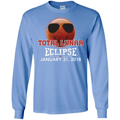 Blood Moon T-shirt Total Lunar Eclipse January 31. 2018 Carolina Blue