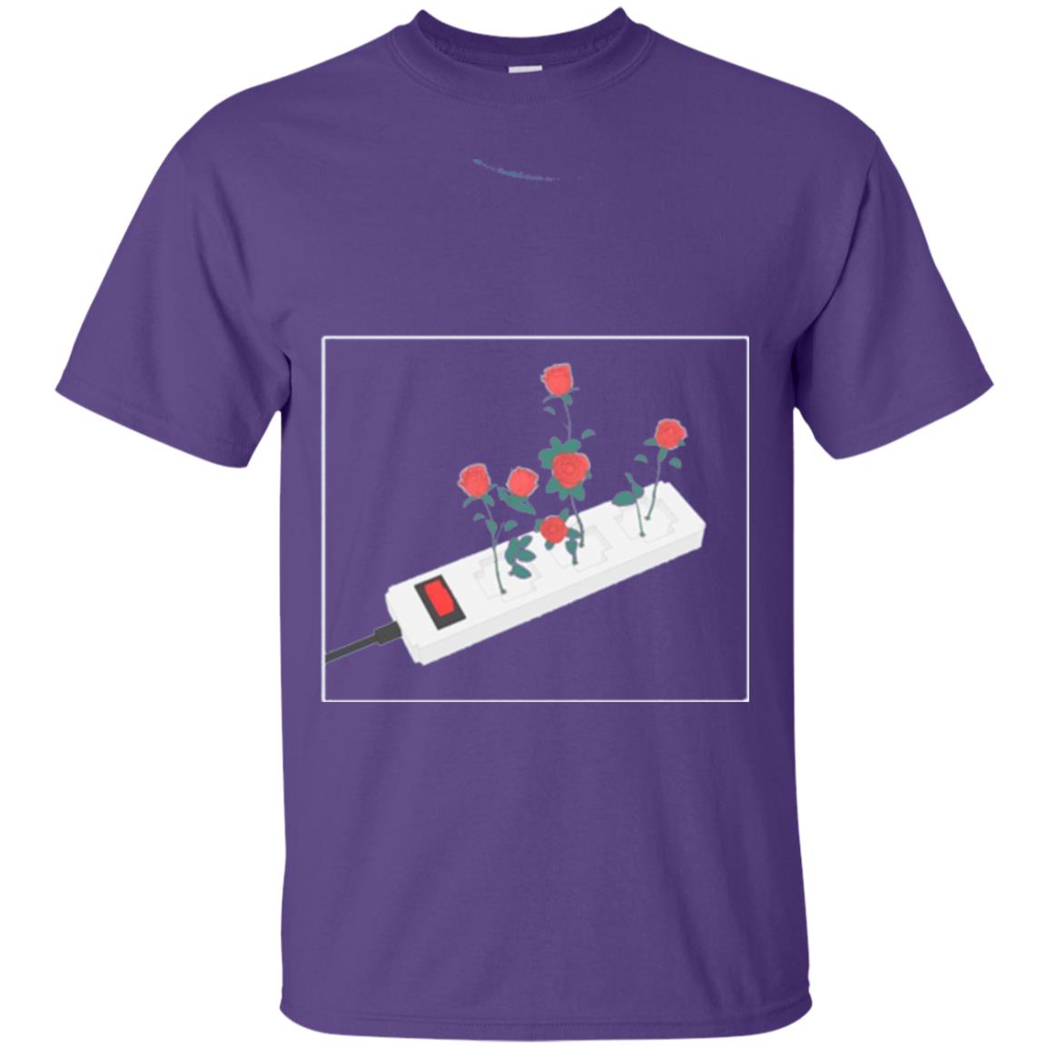 Flower Power Cute Art Aesthetic Vaporwave Digital Rose T-shirt Purple