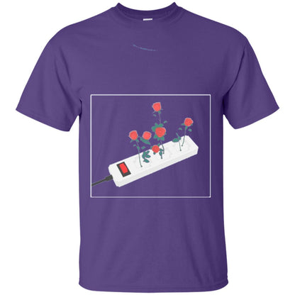 Flower Power Cute Art Aesthetic Vaporwave Digital Rose T-shirt Purple