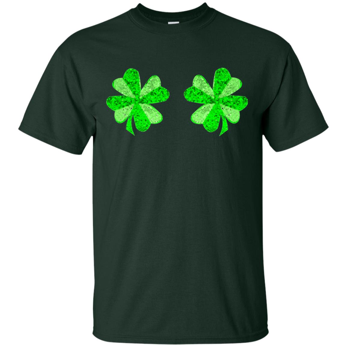 Funny Shamrock Boobs St Patricks Day T-shirt Forest
