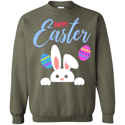 Emoji Bunny Egg Happy Easter Shirt Military Green