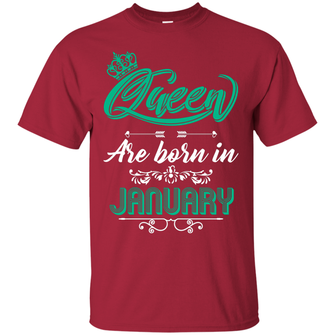 Brithday T-Shirt Queen Are Born In January Cardinal