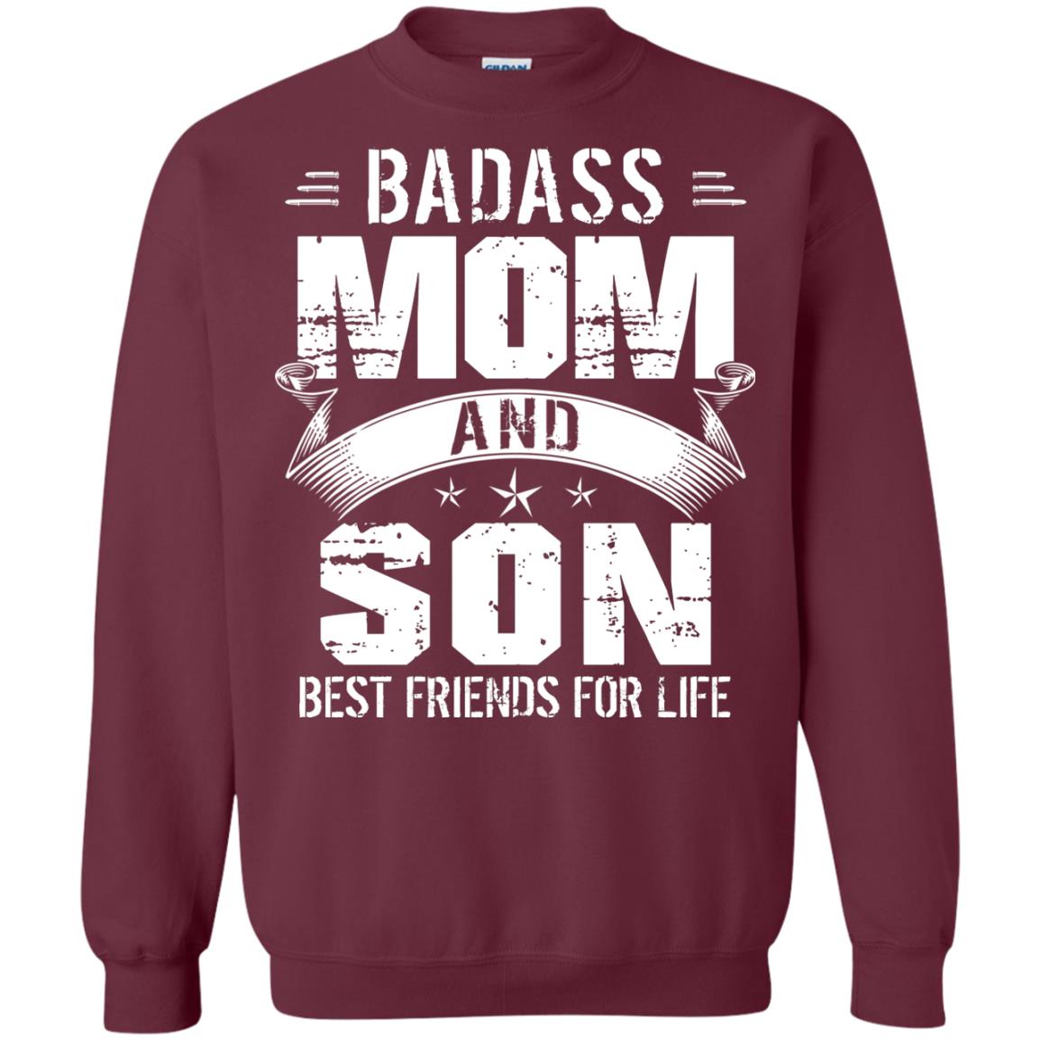 Badass Mom And Son Best Friends For Life Shirt Maroon