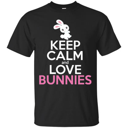 Bunny T-shirt Keep Calm And Love Bunnies Black