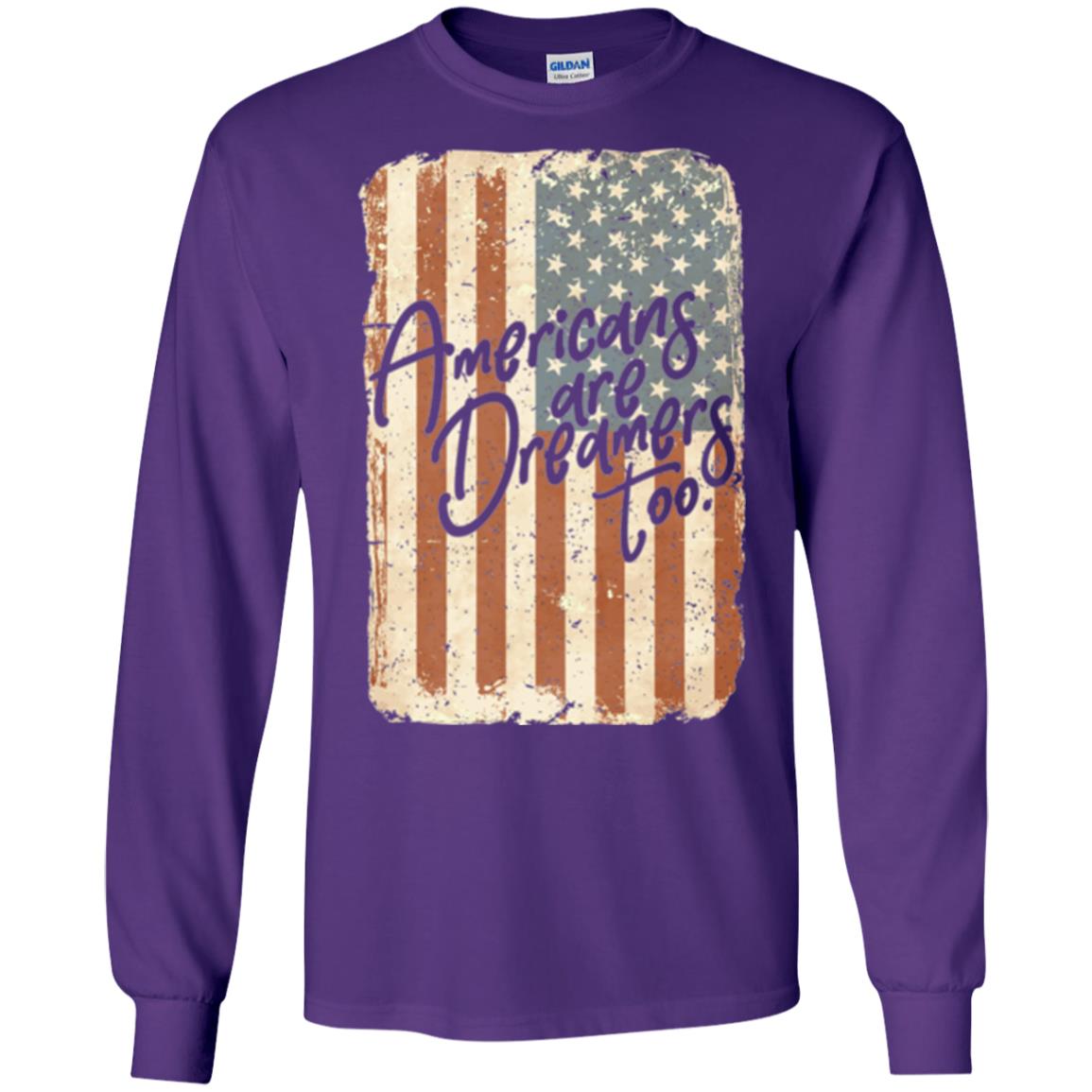 Americans Are Dreamers Too T-shirt American Flag Purple