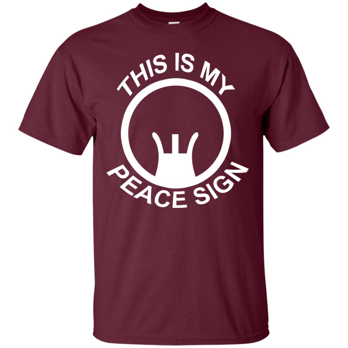 This Is My Peace Sign Shirt Maroon