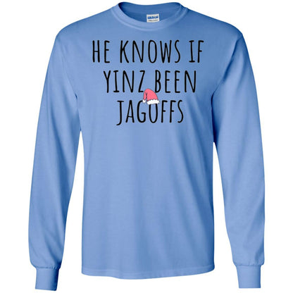 He Knows If Yinz Been Jagoffs T-Shirt Carolina Blue