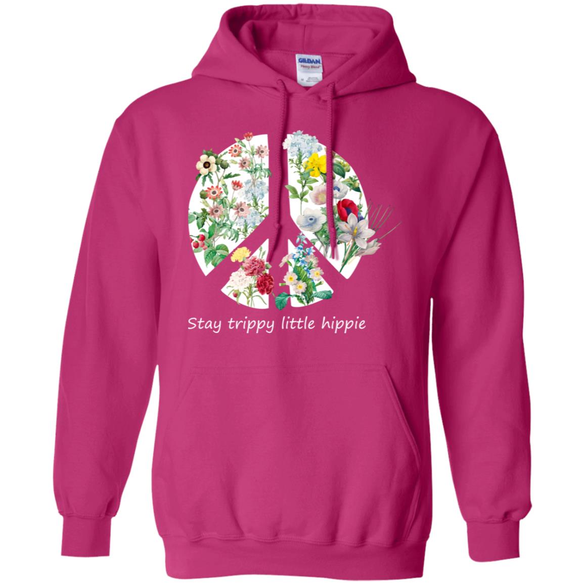 Stay Trippy Little Hippie Peace Sign Shirt Heliconia
