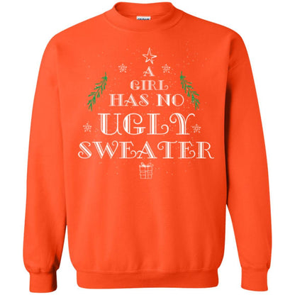 Christmas T-shirt A Girl Has No Ugly Sweater Orange