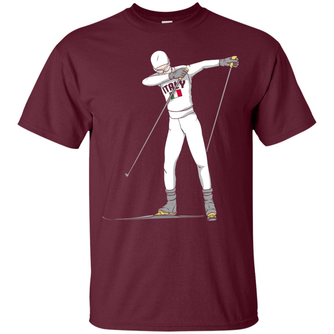 Italy Dabbing Skier Shirt Maroon