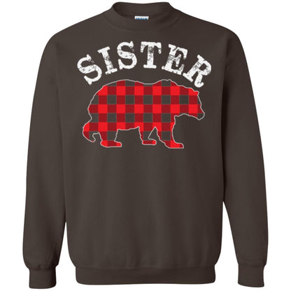 Family T-shirt Red Plaid Sister Bear Dark Chocolate