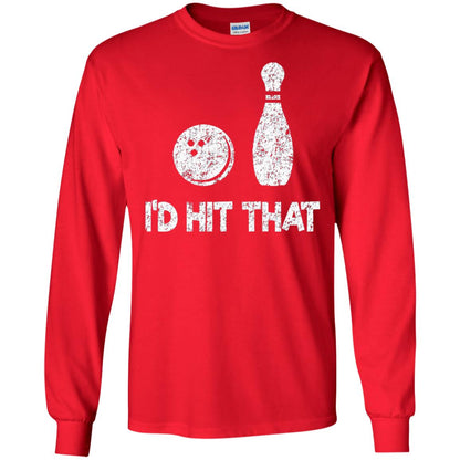 Funny Bowling Lover T-shirt T-shirt I_d Hit That Red