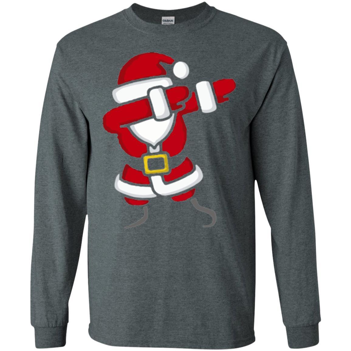 Christmas T-shirt Dabbing Santa Claus Dark Heather