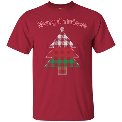 Unique Buffalo Plaid Tree Christmas Matching Pajama T-Shirt Cardinal