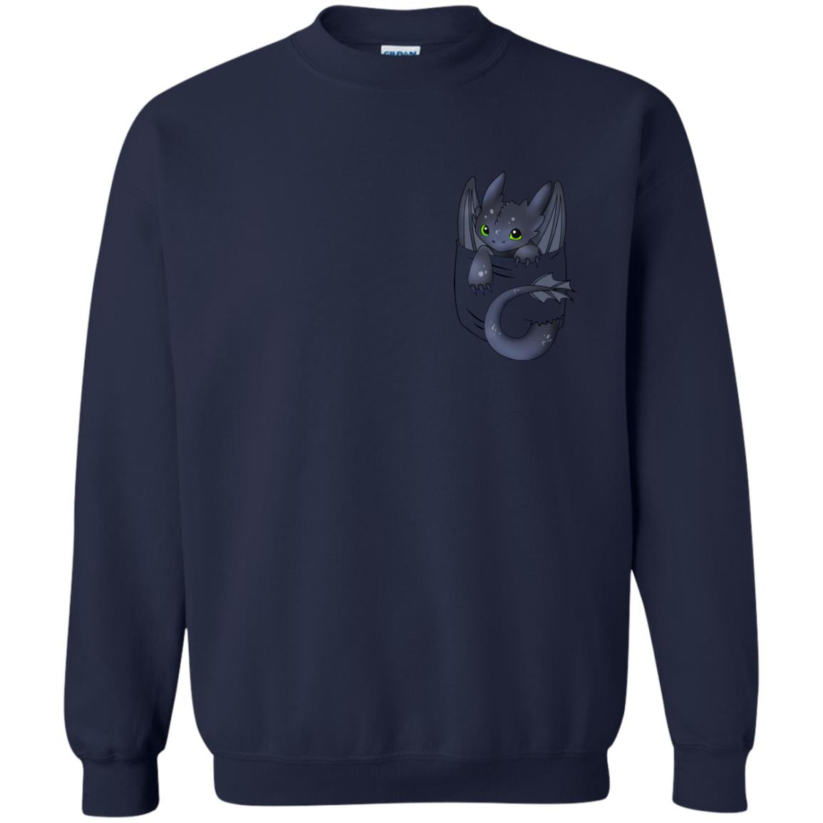 Toothless Dragon In Pocket Shirt Navy