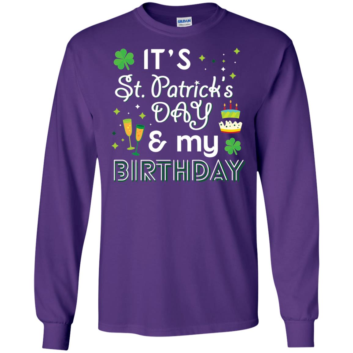Funny My Birthday St Patricks Day Drinking T-shirt Purple