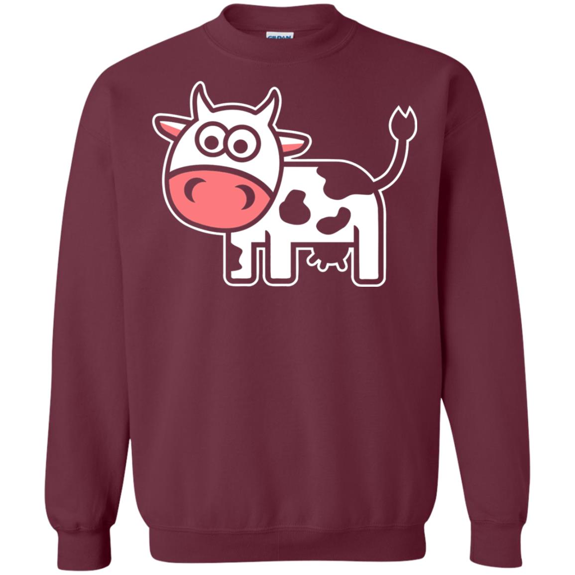 Cute Comic Cow Lover T-shirt Maroon