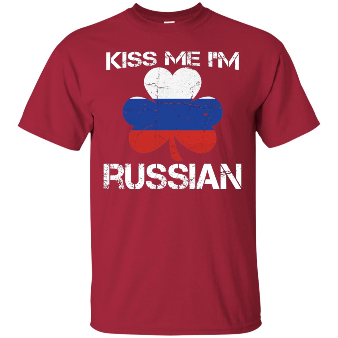 Kiss Me Russian Distressed St. Patrick_s Day 2018 T-shirt Cardinal