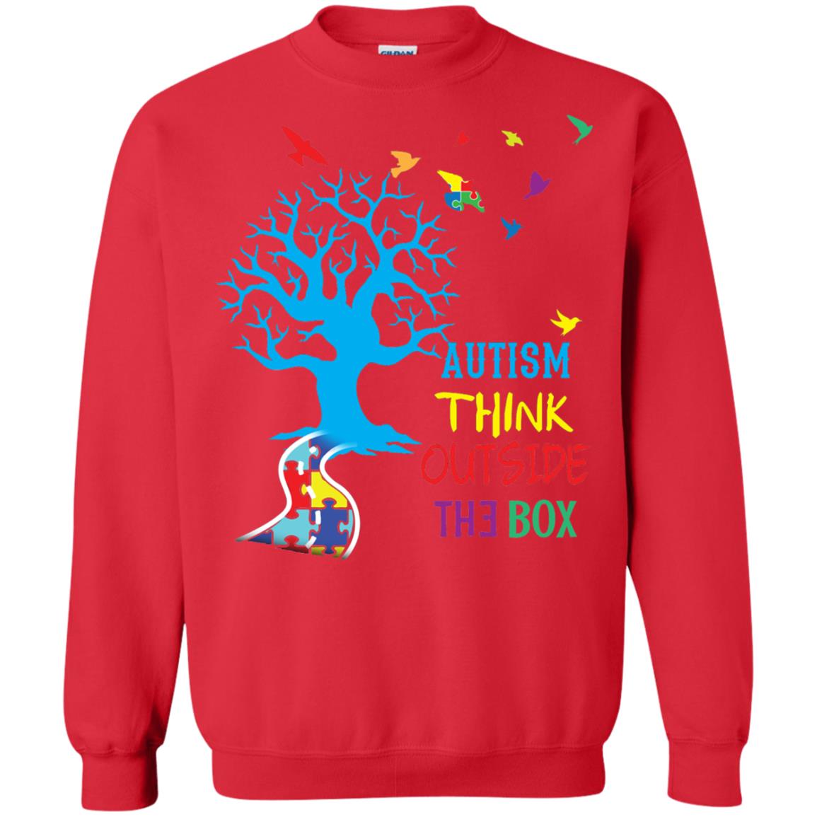 Autism Awareness T-shirt Autism Think Outside Red